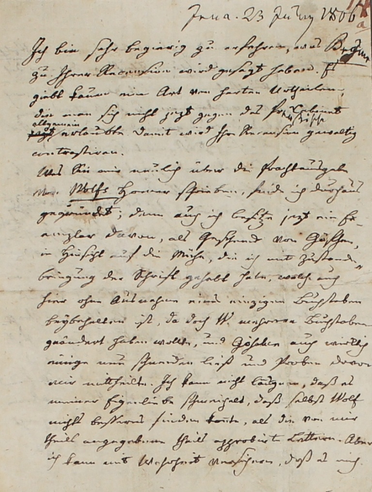 Brief von Griesbach von 1806 (Museum im Schloss Lützen CC BY-NC-SA)