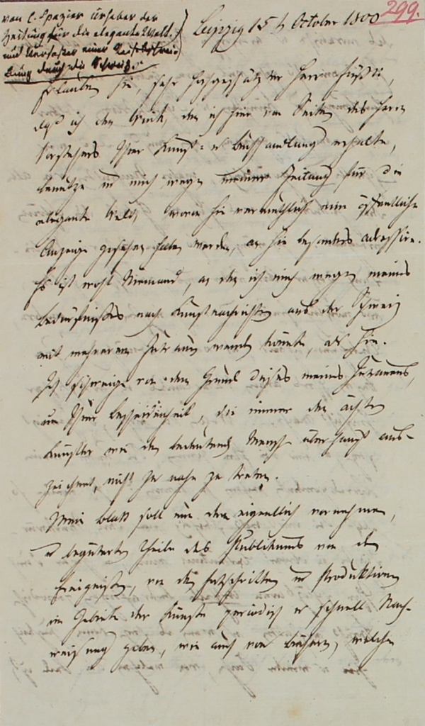 Brief von Spazier von 1800 (Museum im Schloss Lützen CC BY-NC-SA)