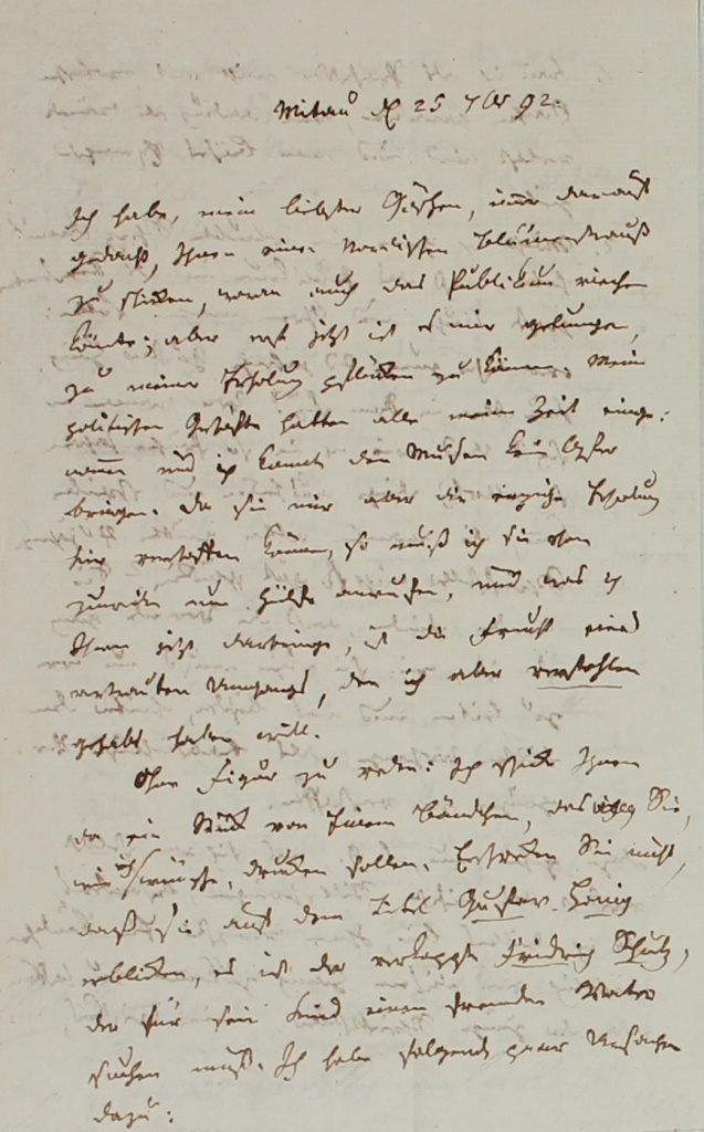 Brief von Schulz an Göschen von 1792 (Museum im Schloss Lützen CC BY-NC-SA)