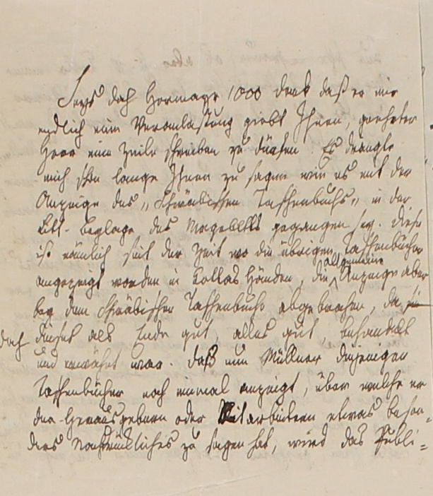Brief von Huber von 1820 (Museum im Schloss Lützen CC BY-NC-SA)