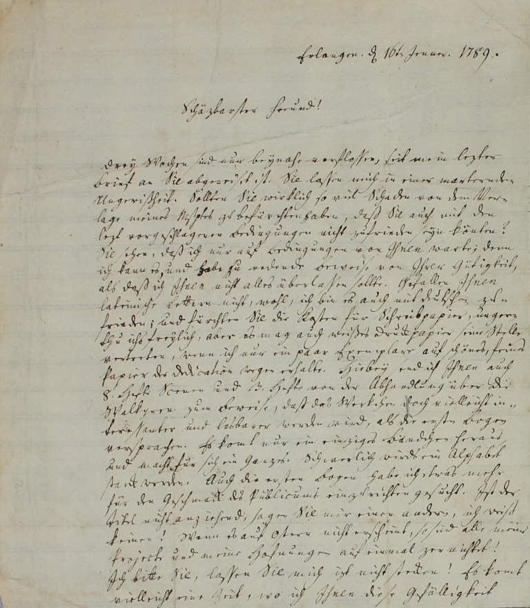 Brief von Gräter an Münchhausen von 1789 (Museum im Schloss Lützen CC BY-NC-SA)