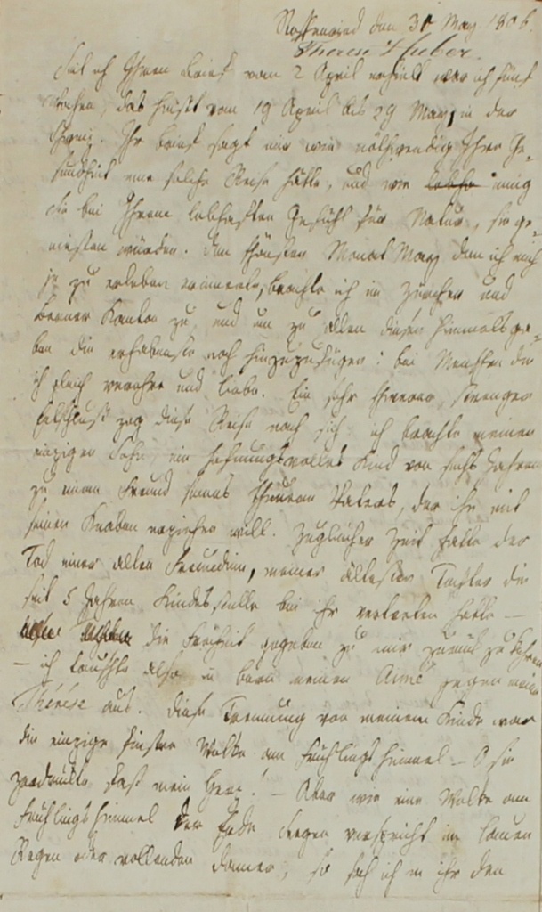 Brief von Huber von 1806 (Museum im Schloss Lützen CC BY-NC-SA)