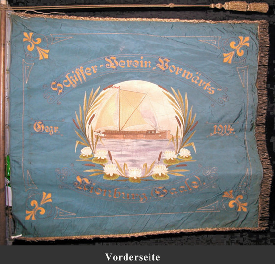 Fahne vom Schifferverein „Vorwärts“, Nienburg/Saale (Museum Schloss Bernburg CC BY-NC-SA)