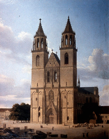 Blick auf die Westfassade des Magdeburger Doms (Carl Hasenpflug) (Kulturhistorisches Museum Magdeburg CC BY-NC-SA)