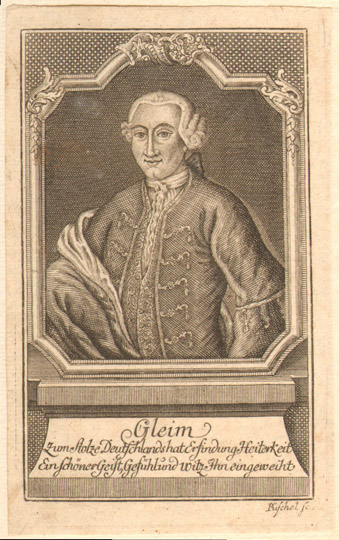 Porträtstich Johann Wilhelm Ludwig Gleims von Johann Christian Püschel (Gleimhaus Halberstadt CC BY-NC-SA)