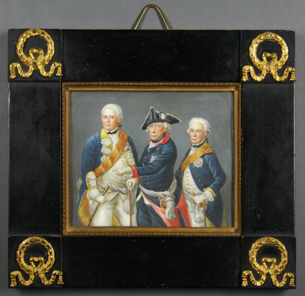 Gruppenporträt Friedrich II. Friedrich Wilhelm (II.) und Prinz Heinrich von Preußen (Gleimhaus Halberstadt CC BY-NC-SA)