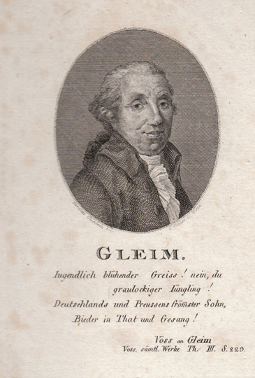 Porträt Johann Wilhelm Ludwig Gleim von C. Müller nach Caroline Tischbein nach Johann Friedrich August Tischbein (Gleimhaus Halberstadt CC BY-NC-SA)