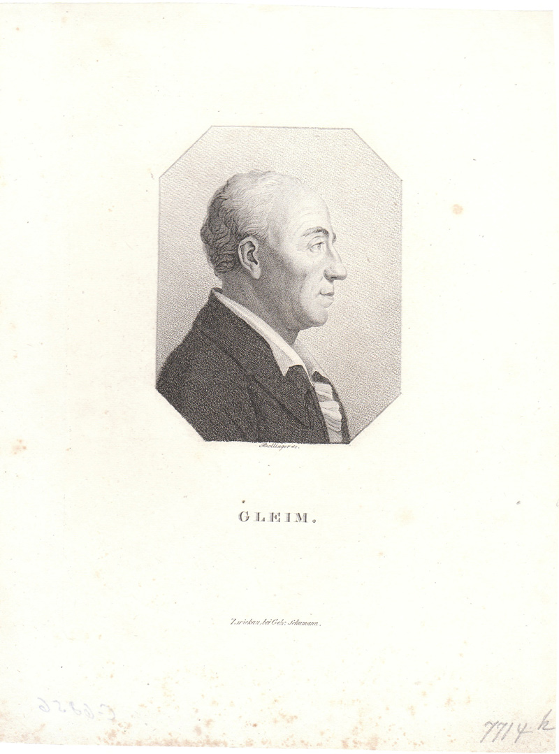 Porträt Johann Wilhelm Ludwig Gleim von Friedrich Wilhelm Bollinger nach Benjamin Calau (Gleimhaus Halberstadt CC BY-NC-SA)