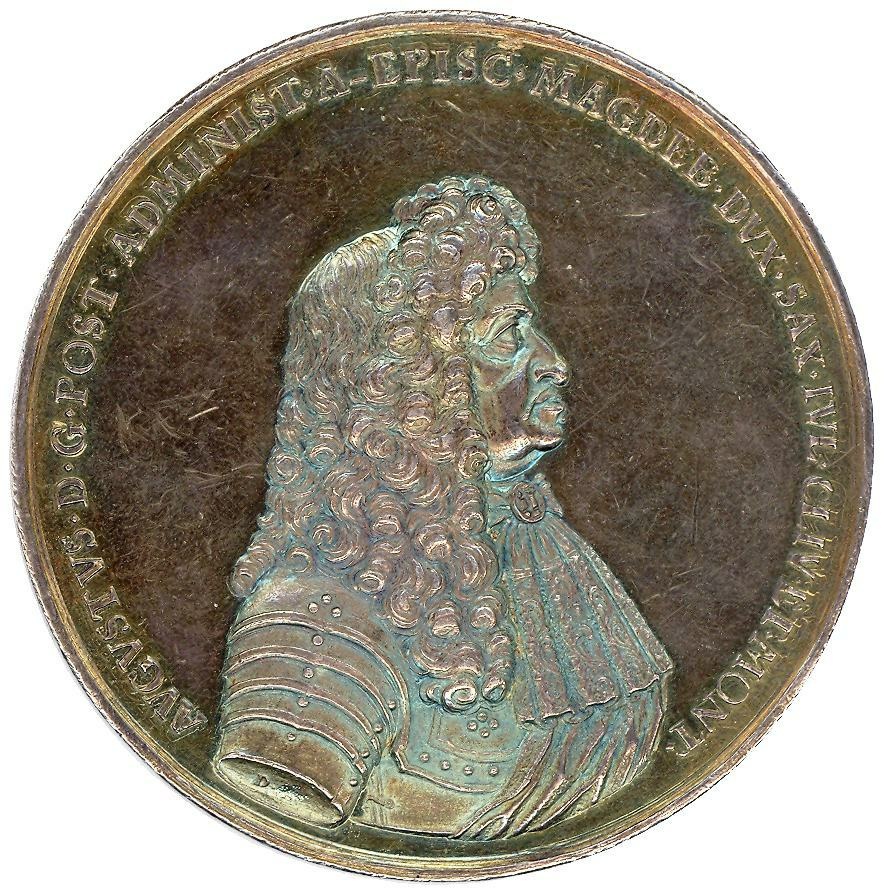 Medaille auf den Schlossbau zu Weißenfels 1679 (Museum Weißenfels - Schloss Neu-Augustusburg CC BY-NC-SA)