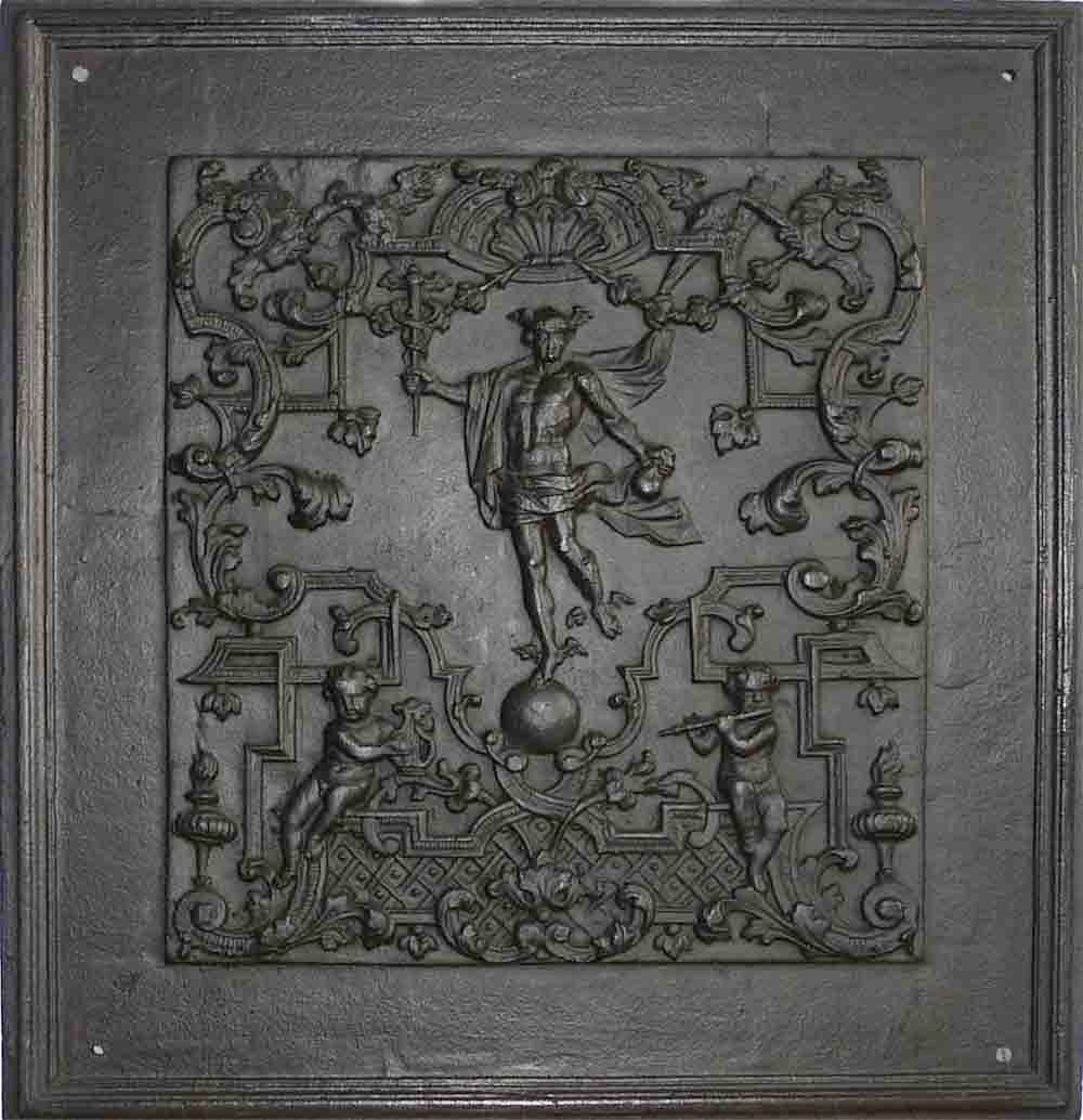 Ornamentplatte mit einer Darstellung Merkurs (Hütten- und Technikmuseum Ilsenburg CC BY-NC-SA)