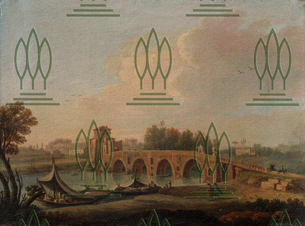 Ponte Molle in Rom, geschaffen von einem unbekanten italienischen Maler (Kulturstiftung Dessau-Wörlitz CC BY-NC-SA)