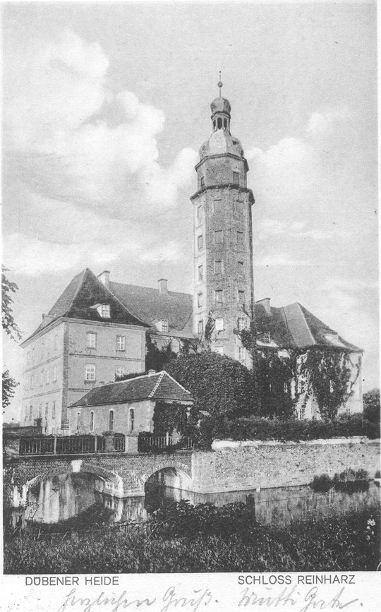 Ansichtskarte Schloss Reinharz (Kreismuseum Bitterfeld CC BY-NC-SA)