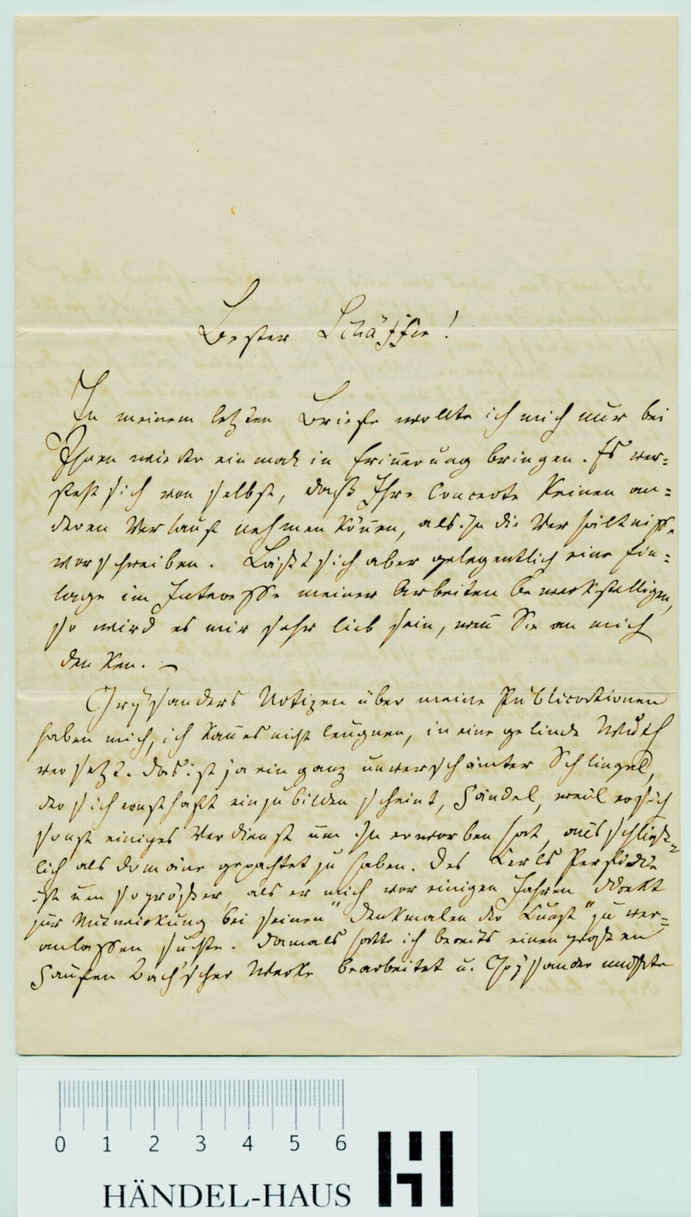 Brief von Robert Franz an Julius Schäffer, Blatt 1, Vorderseite (Stiftung Händel-Haus Halle CC BY-NC-SA)