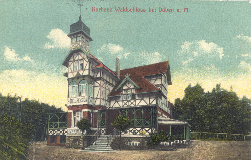 Ansichtskarte Waldschloss bei Düben a. M. (Kreismuseum Bitterfeld CC BY-NC-SA)
