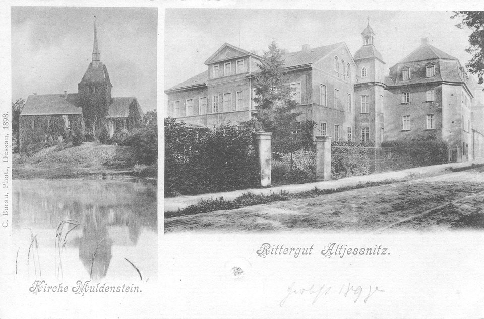 Ansichtskarte Muldenstein und Altjeßnitz (Kreismuseum Bitterfeld CC BY-NC-SA)