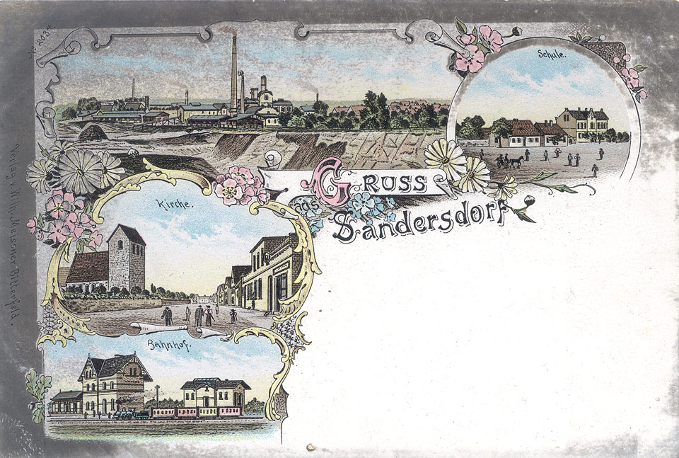 Ansichtskarte Sandersdorf (Kreismuseum Bitterfeld CC BY-NC-SA)