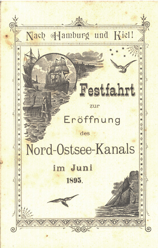 Speisekarte anläßlich der Festfahrt zur Eröffnung des Nord-Ostsee-Kanals (Kreismuseum Bitterfeld CC BY-NC-SA)