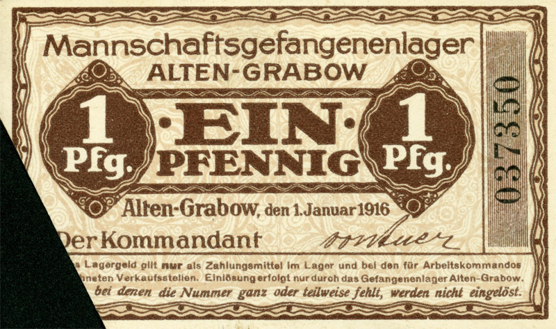 Kriegsgefangenenlagergeld (1 Pfennig) (Kulturstiftung Sachsen-Anhalt CC BY-NC-SA)