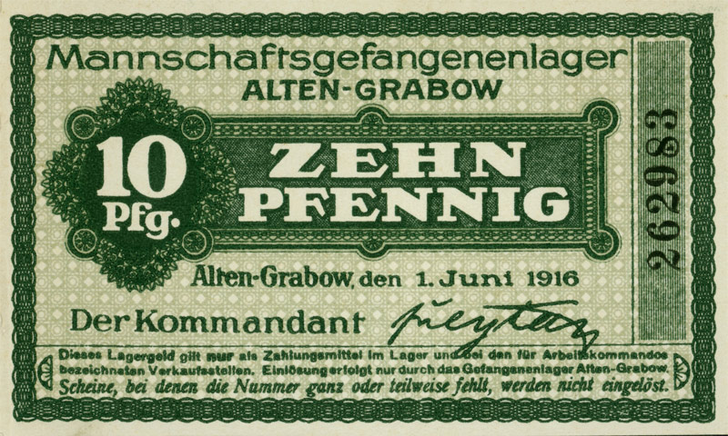 Kriegsgefangenenlagergeld (10 Pfennig) (Kulturstiftung Sachsen-Anhalt CC BY-NC-SA)