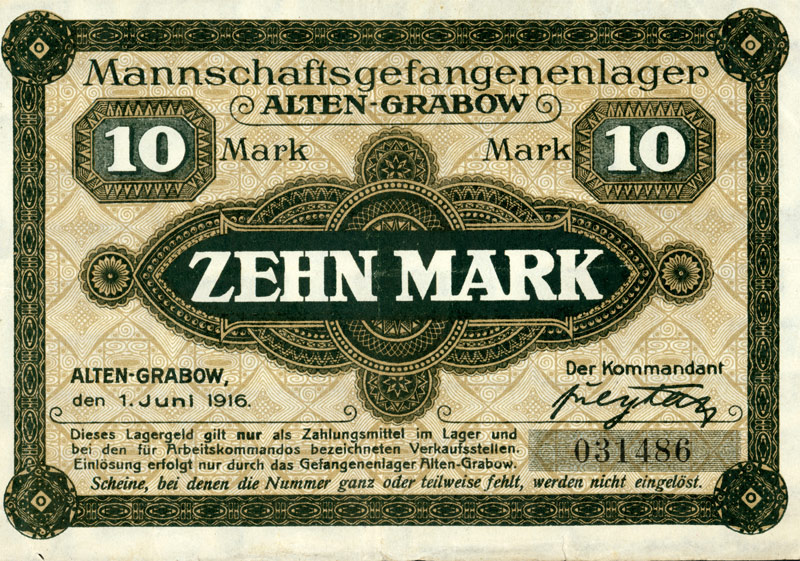 Gefangenenlagergeld Altengrabow (10 Mark) (Kulturstiftung Sachsen-Anhalt CC BY-NC-SA)