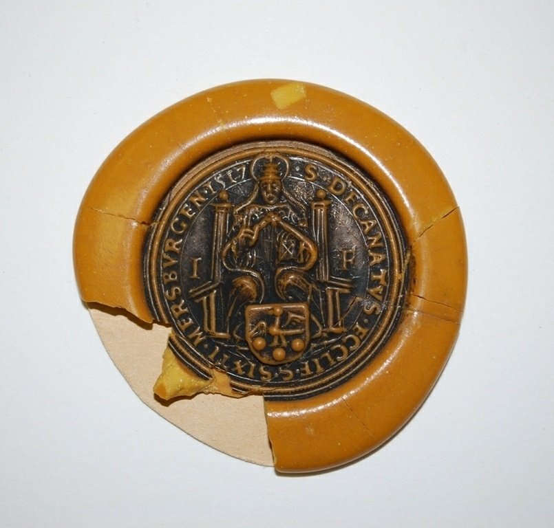 Siegel des Dekans Johann Ferwer von St. Sixti (Kulturhistorisches Museum Schloss Merseburg CC BY-NC-SA)