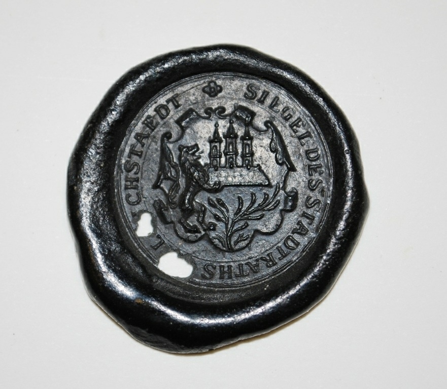 Kleines Siegel des Stadtrates zu Lauchstädt (Kulturhistorisches Museum Schloss Merseburg CC BY-NC-SA)