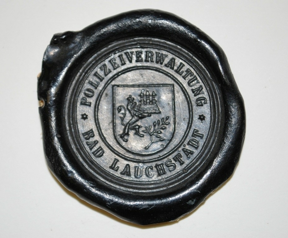 Siegel der Polizeiverwaltung Bad Lauchstädt (Kulturhistorisches Museum Schloss Merseburg CC BY-NC-SA)
