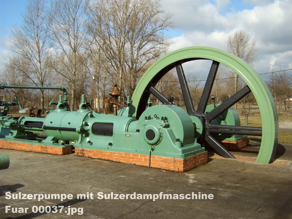 Kupferlaugepresspumpe mit Sulzerdampfmaschine (Deutsches Chemie-Museum CC BY-NC-SA)