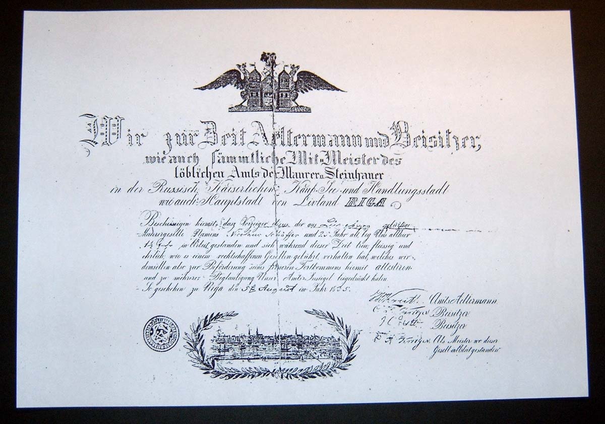 Arbeitsnachweis des Nikolaus Schäffer (Herbergsmuseum / Historische Gesellenherberge Blankenburg CC BY-NC-SA)