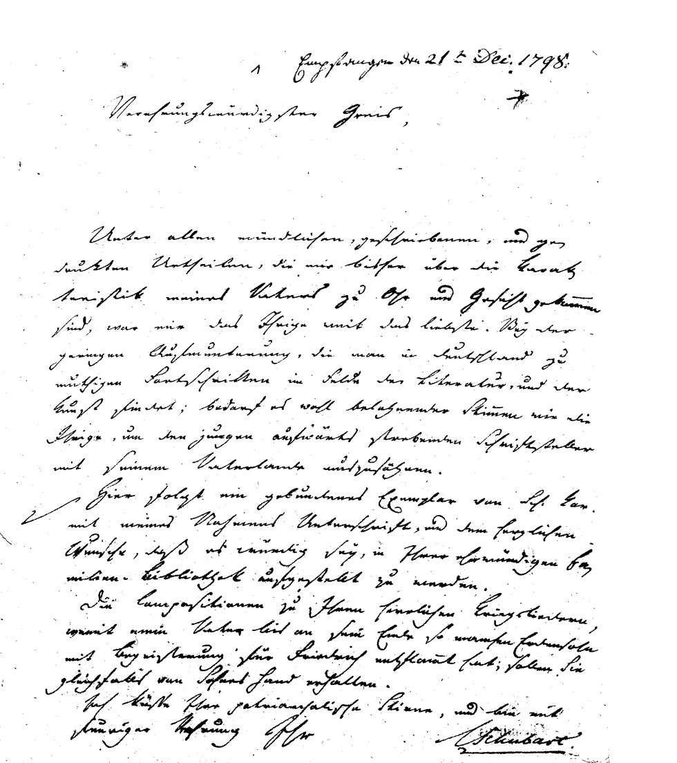 Brief L. Schubarts an Gleim (Gleimhaus Halberstadt CC BY-NC-SA)
