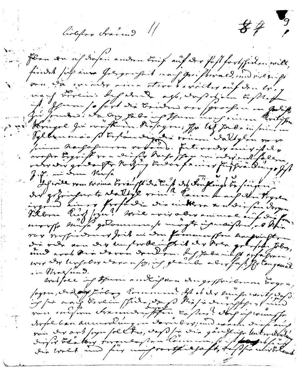 Brief J. J. Spaldings an J.W.L. Gleim vom 03.11.1747 (Gleimhaus Halberstadt CC BY-NC-SA)