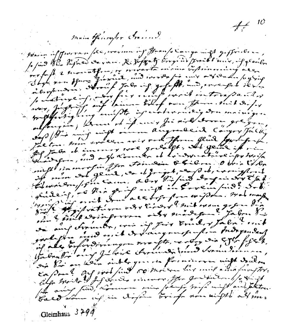 Brief J. J. Spaldings an J.W.L. Gleim vom 15.02.1748 (Gleimhaus Halberstadt CC BY-NC-SA)