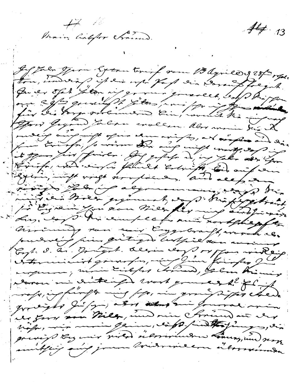 Brief J. J. Spaldings an J.W.L. Gleim vom 4.05.1748 (Gleimhaus Halberstadt CC BY-NC-SA)