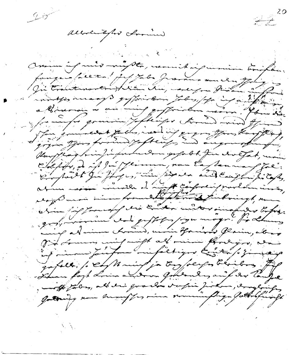 Brief J. J. Spaldings an J.W.L. Gleim vom 11. Februar 1750 (Gleimhaus Halberstadt CC BY-NC-SA)
