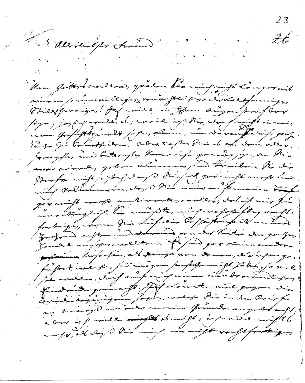 Brief J. J. Spaldings an J.W.L. Gleim vom 5. Mai 1750 (Gleimhaus Halberstadt CC BY-NC-SA)