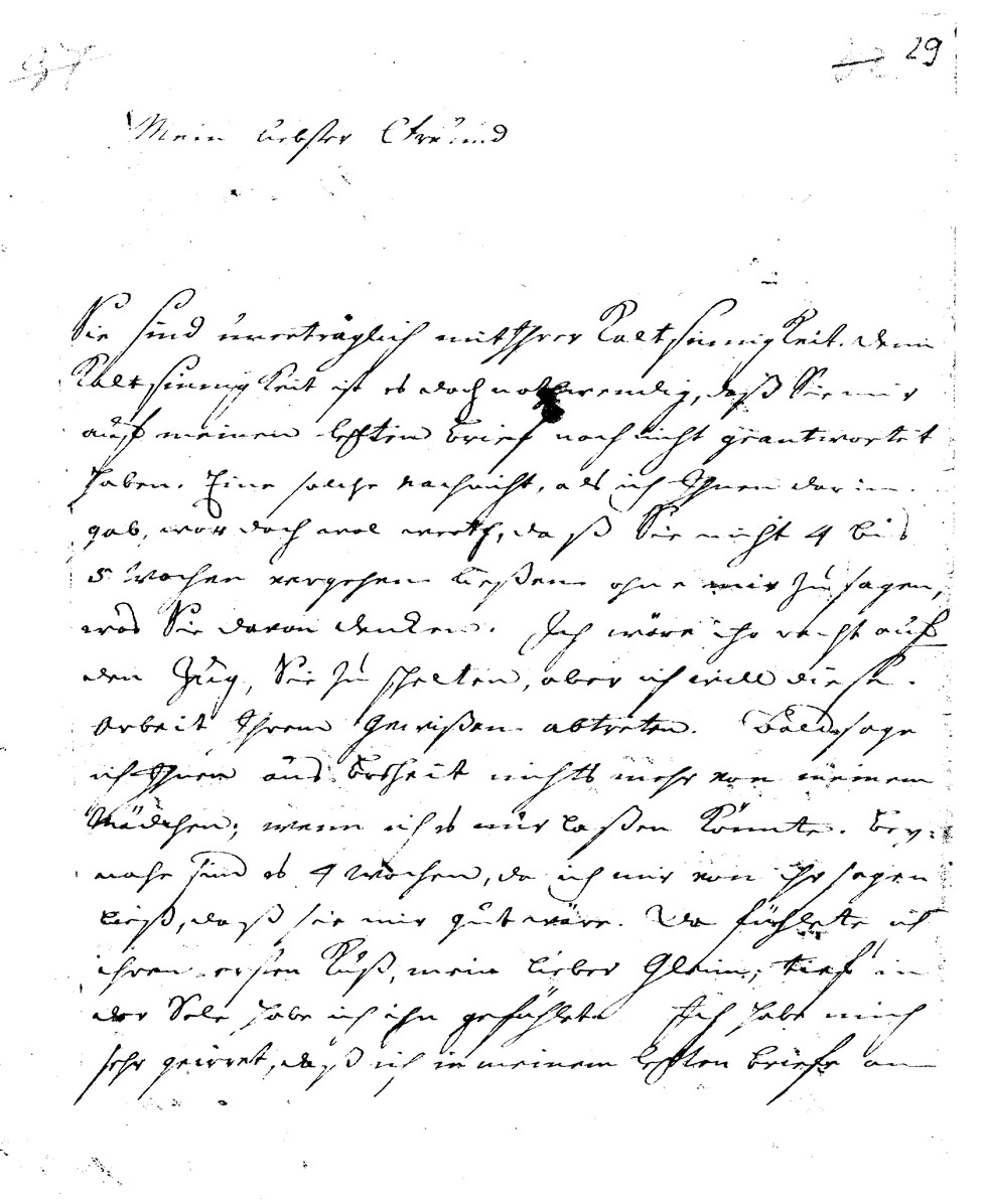Brief J. J. Spaldings an J.W.L. Gleim vom 6. Februar 1751 (Gleimhaus Halberstadt CC BY-NC-SA)