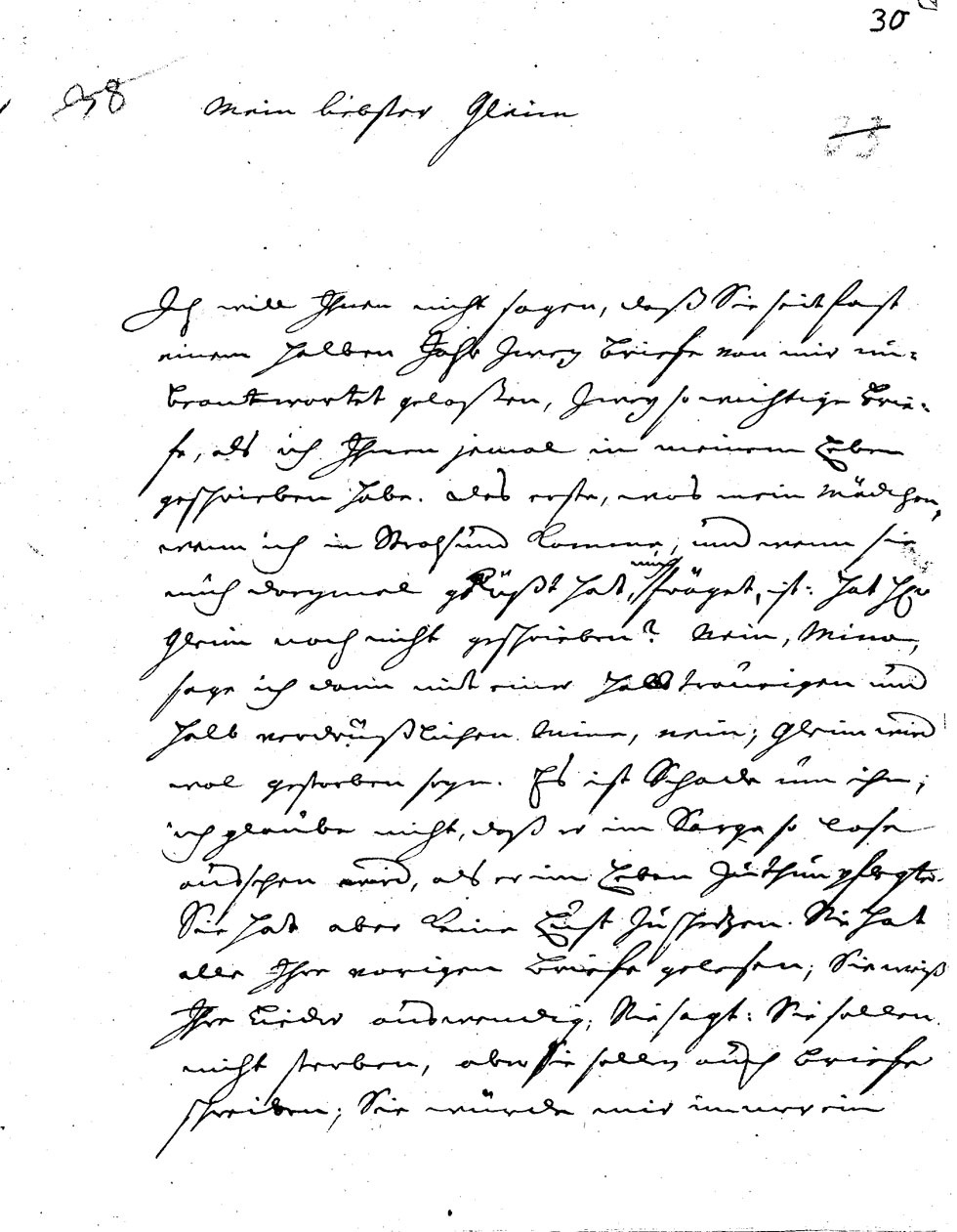 Brief J. J. Spaldings an J.W.L. Gleim vom 6. Juli 1751 (Gleimhaus Halberstadt CC BY-NC-SA)