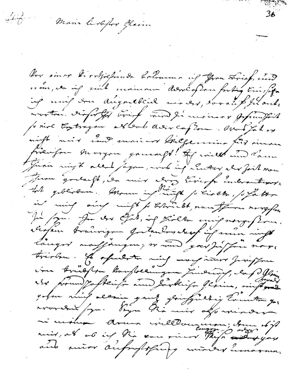 Brief J. J. Spaldings an J.W.L. Gleim vom 20. September 1754 (Gleimhaus Halberstadt CC BY-NC-SA)