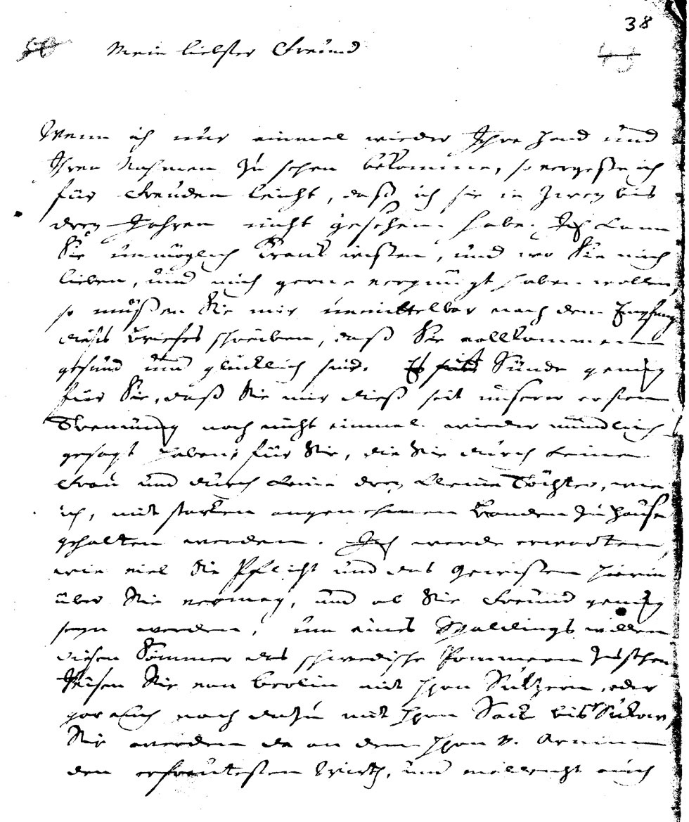 Brief J. J. Spaldings an J.W.L. Gleim vom 31. Januar 1757 (Gleimhaus Halberstadt CC BY-NC-SA)
