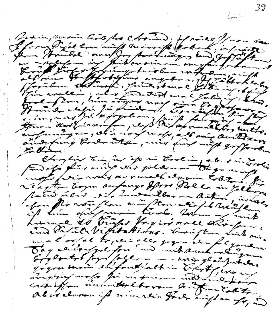 Brief J. J. Spaldings an J.W.L. Gleim vom 9. August 1764 (Gleimhaus Halberstadt CC BY-NC-SA)