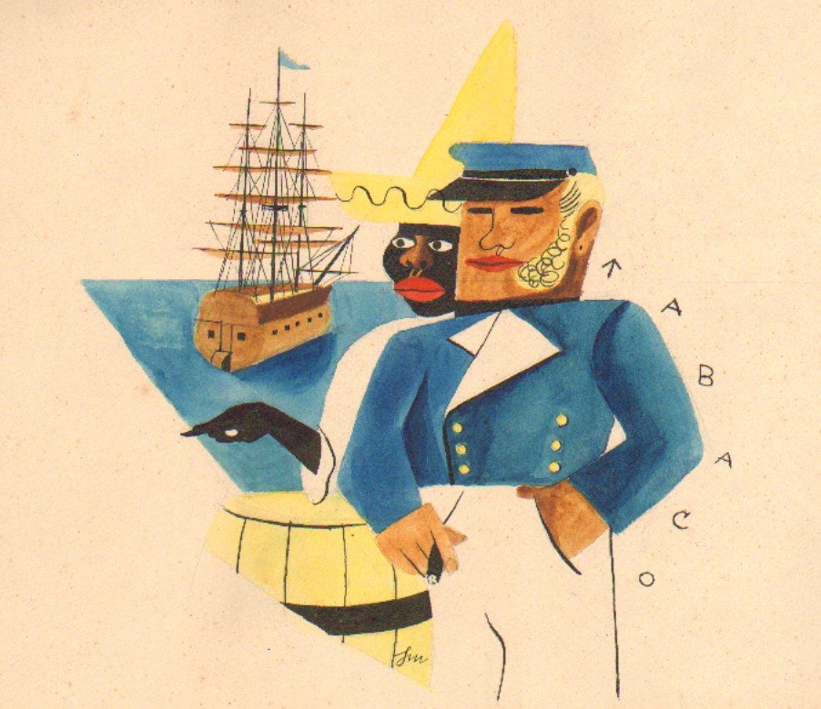 Entwurf für Tabakwerbung (Flensburger Schifffahrtsmuseum CC BY-NC-SA)