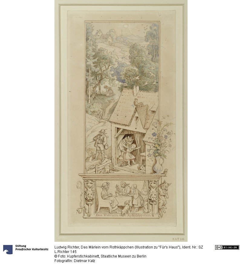 Das Märlein vom Rothkäppchen (Illustration zu "Für´s Haus") (Kupferstichkabinett, Staatliche Museen zu Berlin CC BY-NC-SA)