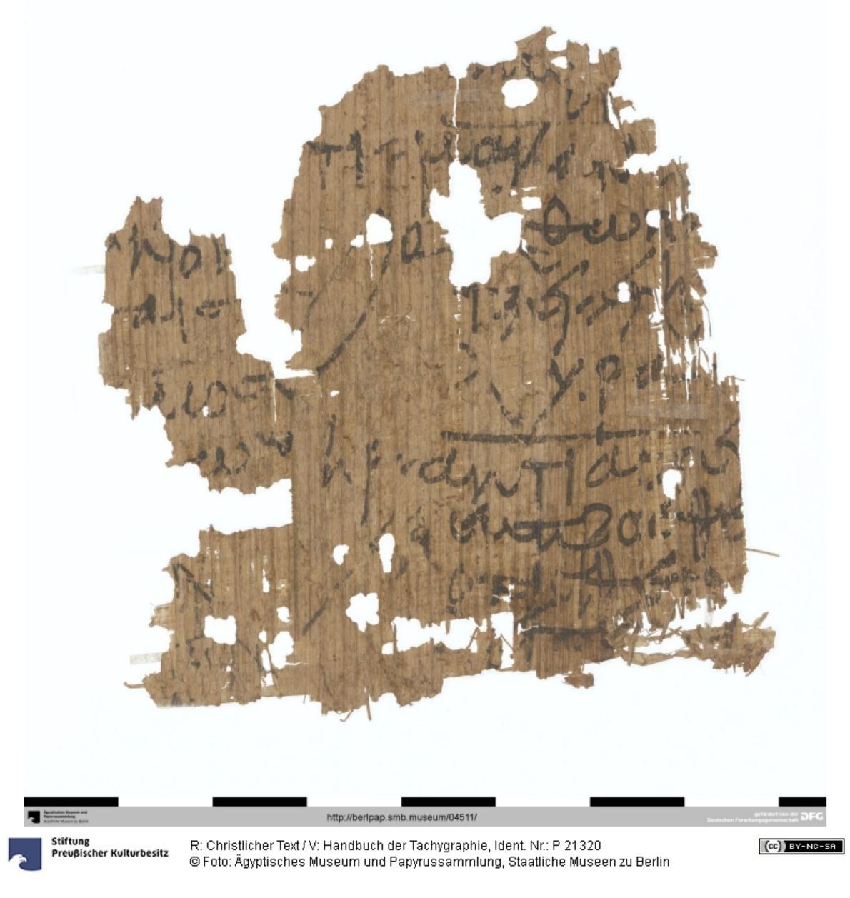 R: Christlicher Text / V: Handbuch der Tachygraphie (Ägyptisches Museum und Papyrussammlung, Staatliche Museen zu Berlin CC BY-NC-SA)