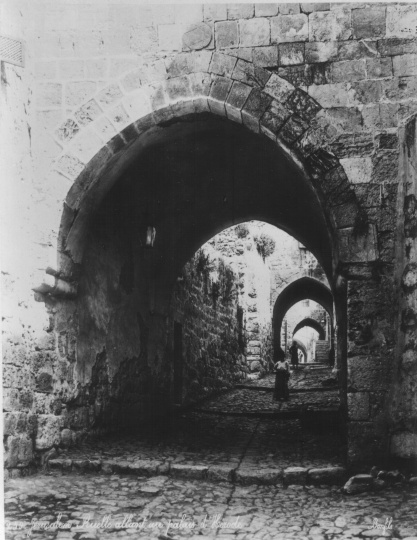 Jerusalem. Ruelle allant au palais d’Herode (Friedrich-Schiller-Universität: Orientalische Sammlungen und Papyri CC BY-NC-SA)