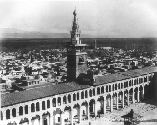 Damas. Grand mosquée vue générale de Damas (Friedrich-Schiller-Universität: Orientalische Sammlungen und Papyri CC BY-NC-SA)