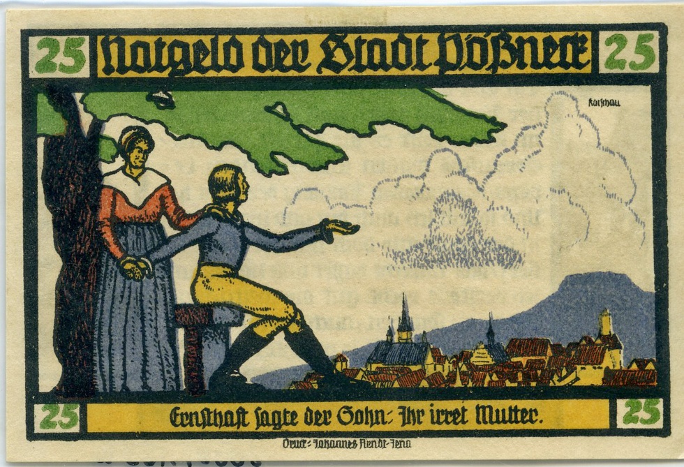 Notgeld der Stadt Pößneck, 25 Pfennig, 1921 (Stadtmuseum Pößneck CC BY-NC-SA)