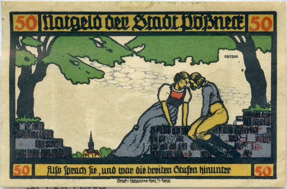 Notgeld der Stadt Pößneck, 50 Pfennig, 1921 (Stadtmuseum Pößneck CC BY-NC-SA)