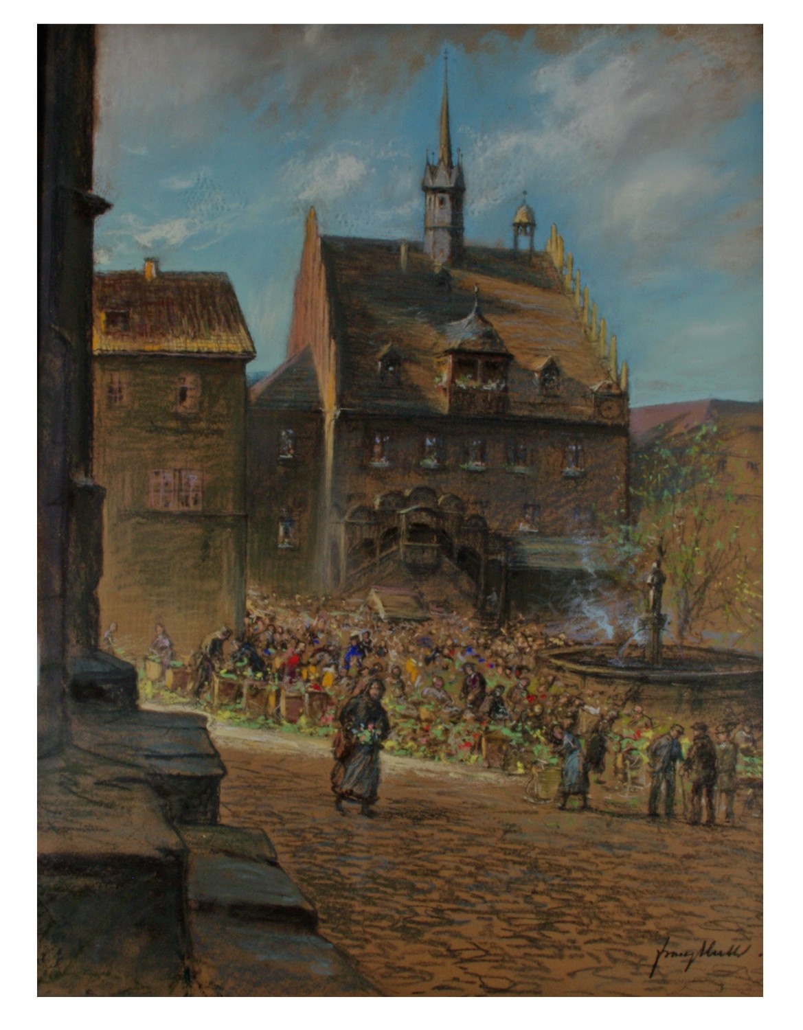 Bild Markttreiben (Blick auf Pößnecker Markt) (Stadtmuseum Pößneck CC BY-NC-SA)