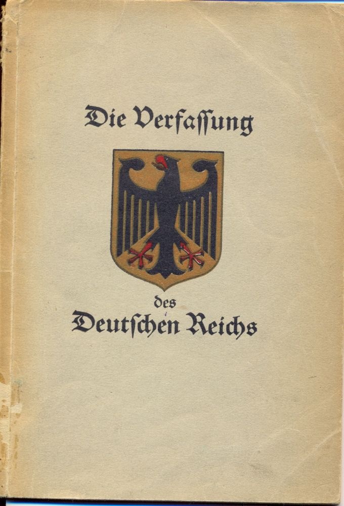 &quot;Die Verfassung des Deutschen Reichs&quot; vom 11. August 1919 (Stadtmuseum Weimar im Bertuchhaus CC BY-NC-SA)