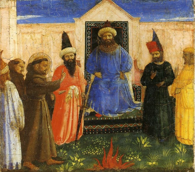 Fra Angelico da Fiesole: Feuerprobe des Heiligen Franziskus vor dem Sultan [Oertel 91] (Lindenau-Museum Altenburg CC BY-NC-SA)